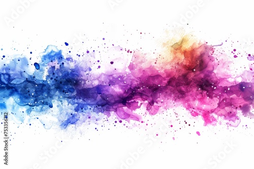 Vibrant watercolor paint splatter fusion - A dynamic explosion of watercolor splashes melding vibrant hues together © Tida