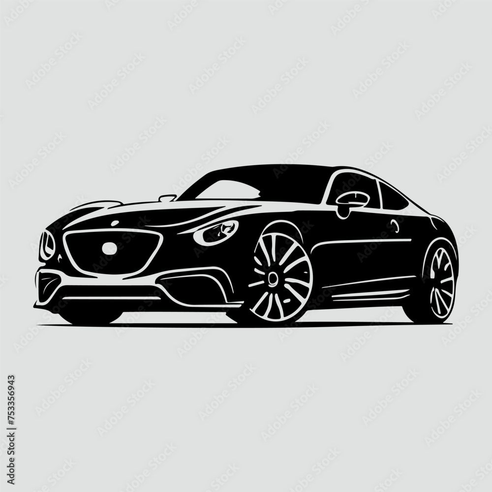 Obraz premium Car silhouette vector illustration