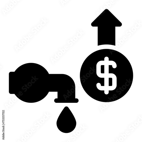 water consumption glyph icon