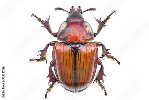 June beetle illustration on a white background Emphasizing the detailed anatomy and natural beauty of beetles in entomology