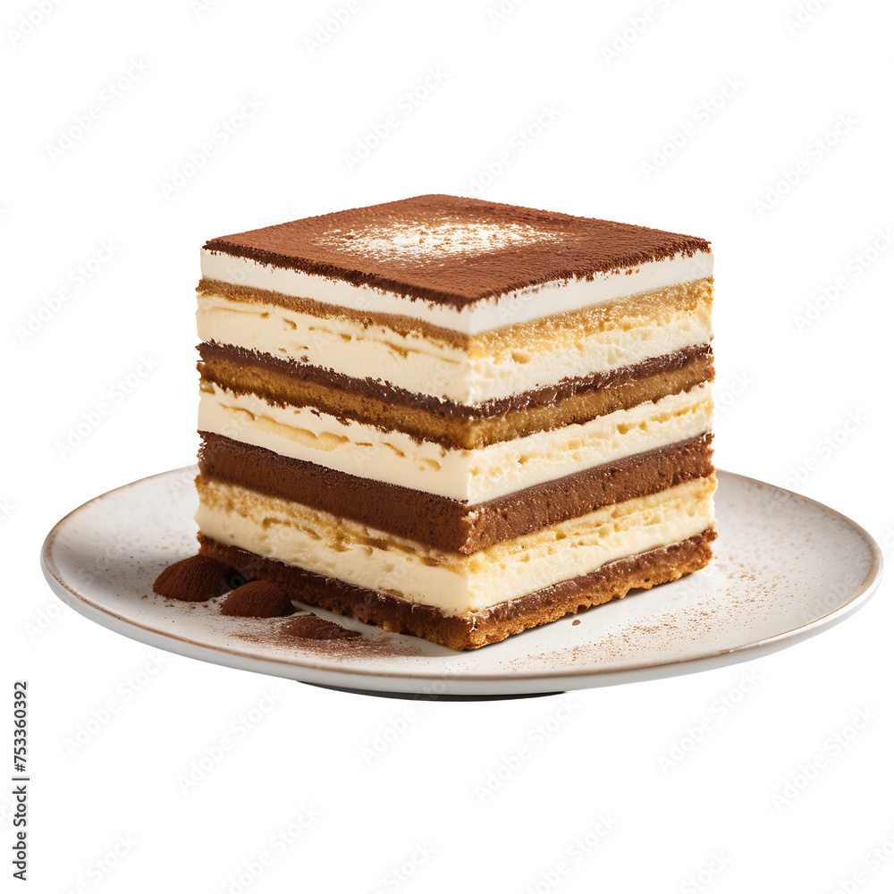 Tiramisu image isolated on a transparent background PNG photo Tiramisu image isolated on a transparent background PNG photo