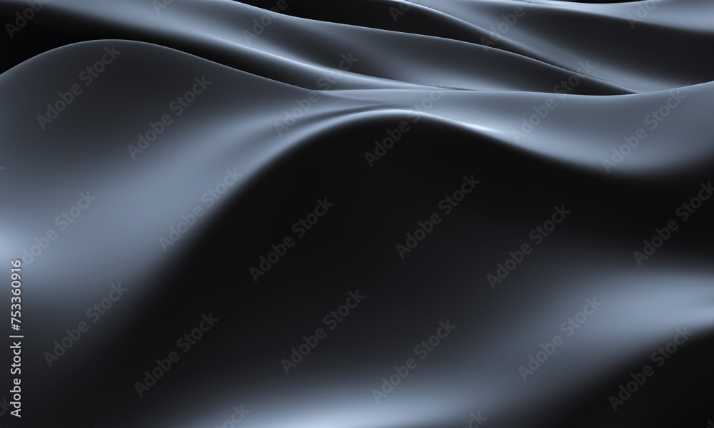 Fototapeta premium abstract metallic waves on black background