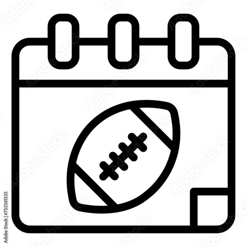 Calendar date month event american football icon