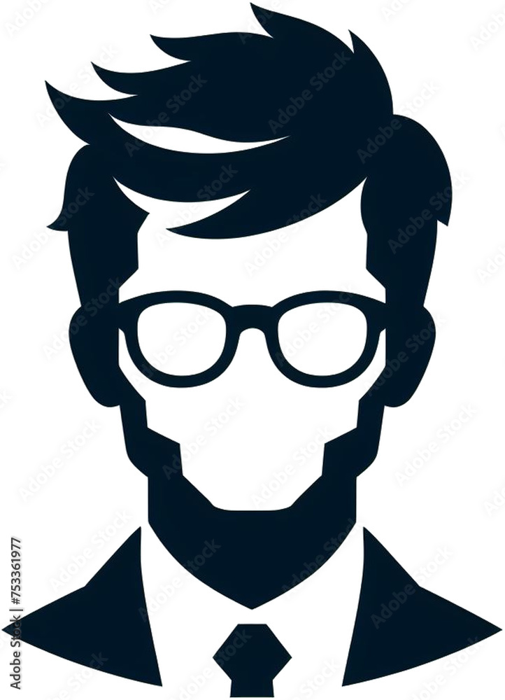 Stylish Man Silhouette with Glasses, generative AI Stylish Man Silhouette with Glasses, generative AI