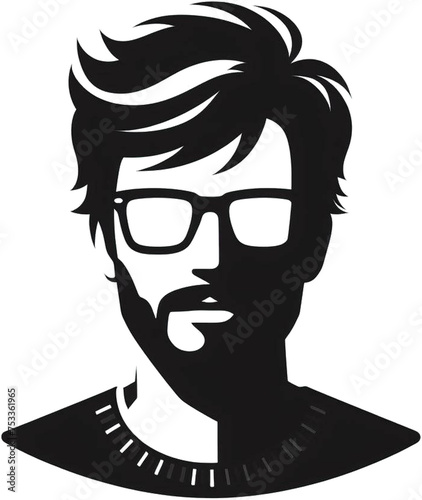Stylish Man Silhouette with Glasses, generative AI