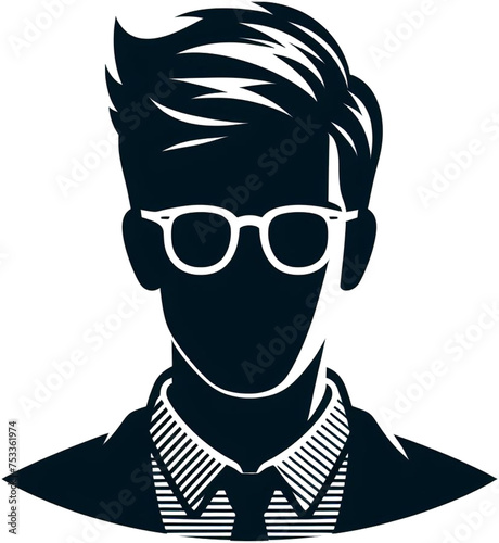 Stylish Man Silhouette with Glasses, generative AI