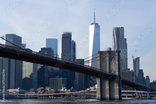 New York City Architecture, streets and people in cool cold tones