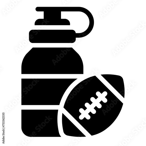 Sport Bottle with ball american football icon