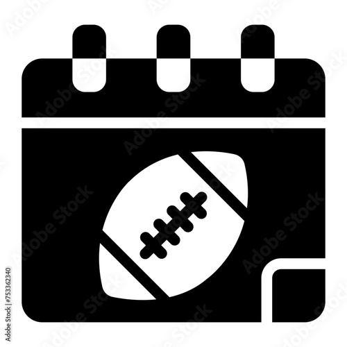 Calendar date month event american football icon