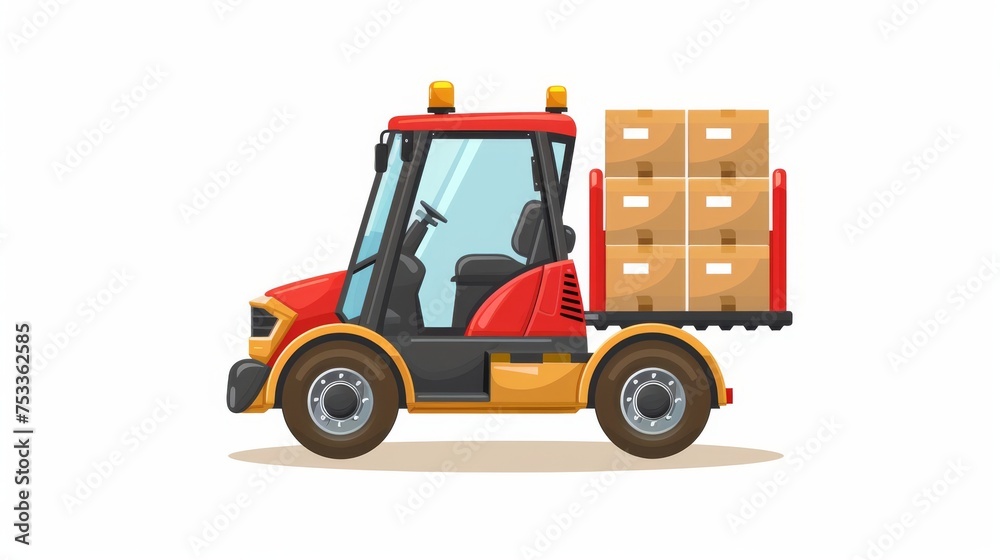 Warehouse workers and forklift drivers Forklift carrying pallets with goods in boxes, transportation, moving Warehouse workers and forklift drivers Forklift carrying pallets with goods in boxes, transportation, moving