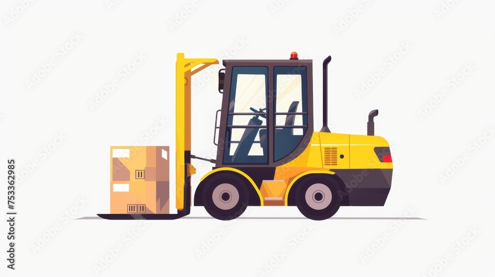 Warehouse workers and forklift drivers Forklift carrying pallets with goods in boxes, transportation, moving Warehouse workers and forklift drivers Forklift carrying pallets with goods in boxes, transportation, moving