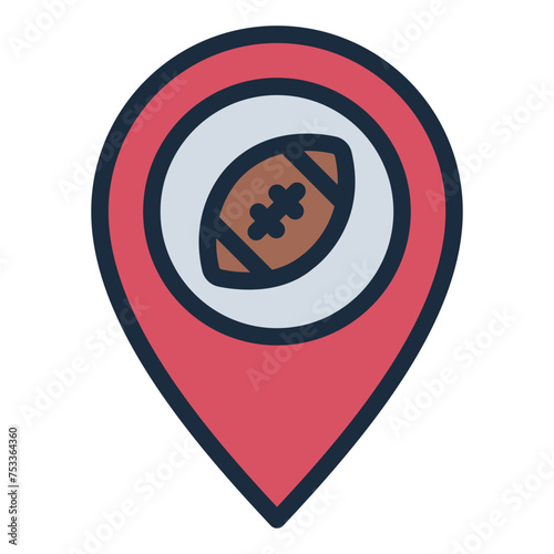 Εκτύπωση καμβά Location pin american football stadium icon
