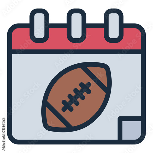 Calendar date month event american football icon