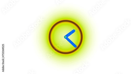 glowing clock animated ,timer sing ,minute hours, 