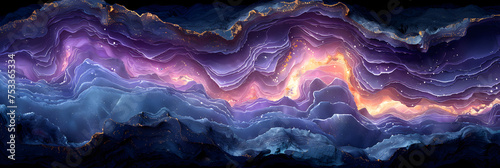 Geology Wallpaper with Curved Cave Passages. Ero , Mystic Sky 360 Degree Nebula Panorama An Imagined Environment of Light Stars and Galaxies 