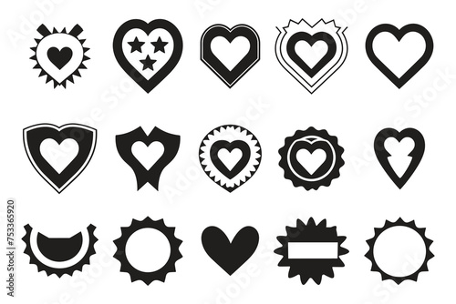 Vintage heart logo in modern minimal style