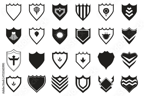 Vintage style shield logo in modern minimal style