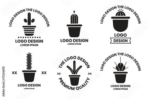 cactus tree logo in modern minimal style