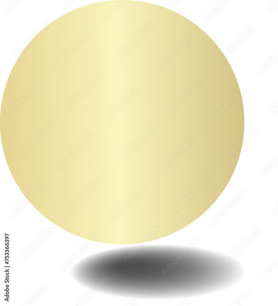 Gold paper circle and shadow