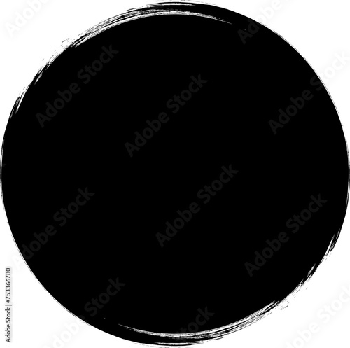 Circle ink brush stroke, round shape