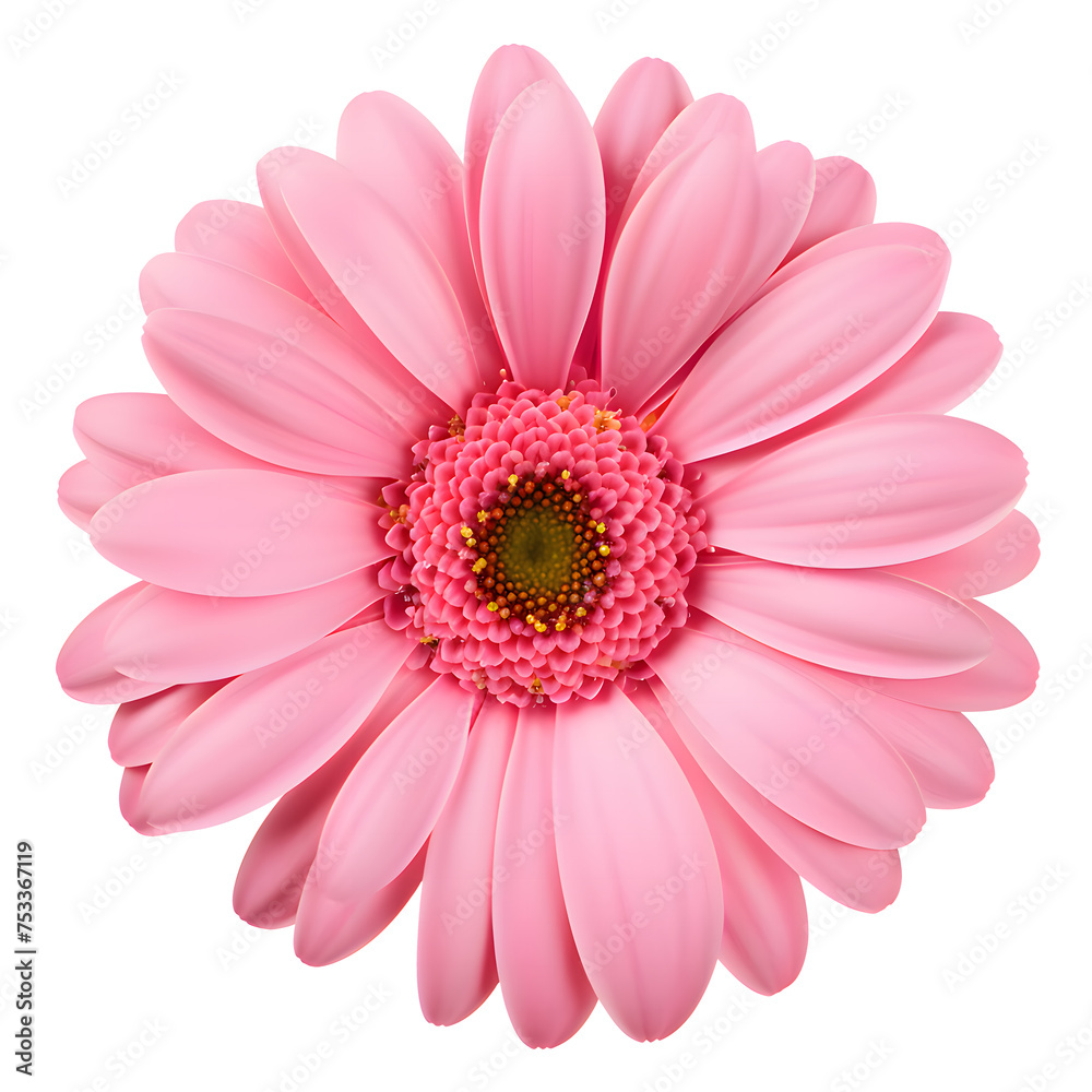 Beautiful pink gerbera flower isolated on white and transparent background Beautiful pink gerbera flower isolated on white and transparent background