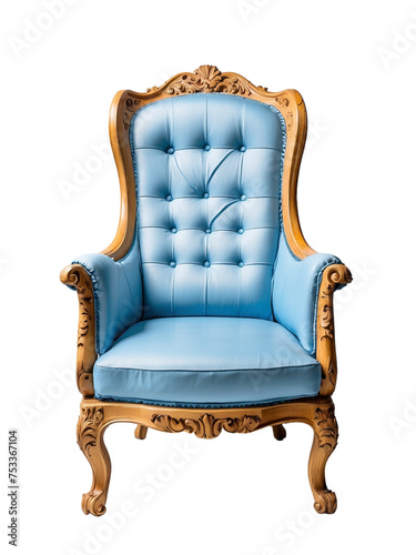 Blue chair on transparent background