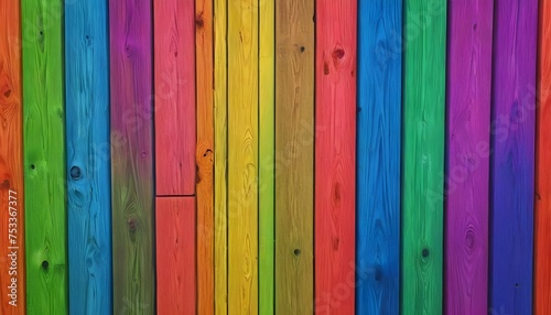 A of a wooden wall with many colors colorfully background
