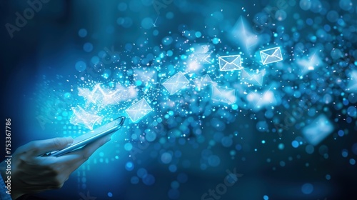 advertising image, sending of SMS or email