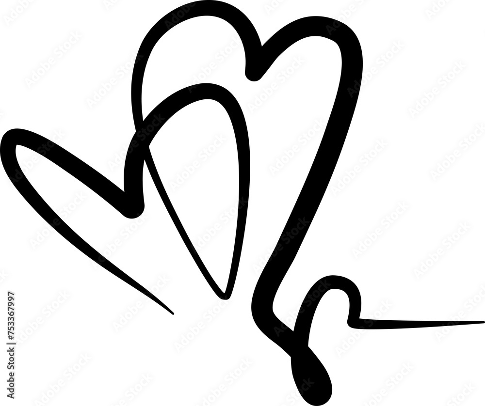 Heart continuous line drawing. Decorative design Heart continuous line drawing. Decorative design