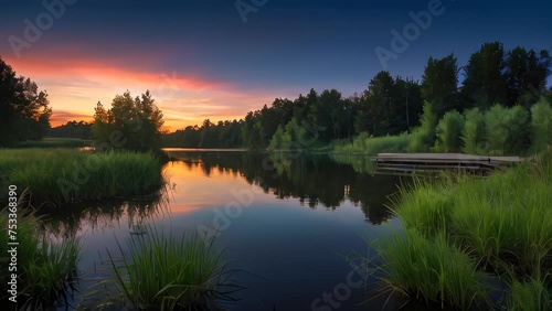 Sunset Reflections on the Lake photo