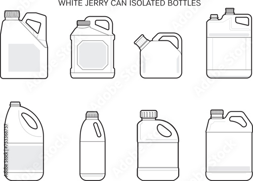 White Jerry Can isolated bottles