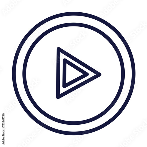 Media Player Icon, Play Button Icon, Icon media play, Media Player icons in circle isolated,