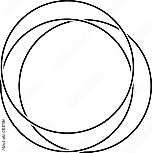Overlapping circles line icon, maths, geometric, diagram