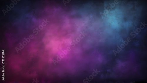 Dark blue purple pink smoke, rough abstract background color gradient shining bright and glowing light, rough noise grunge empty space © EPDICAY