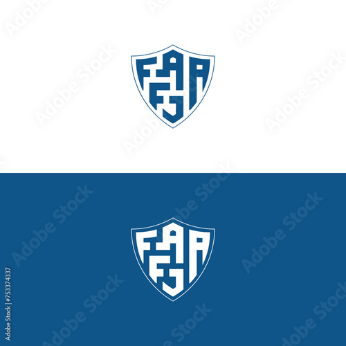 FAJ lettering initial monogram logo design set photo