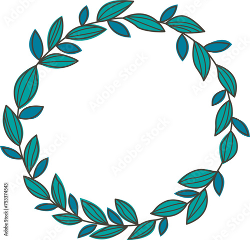 Abstract tropical green fern ivy wreath for decoration on nature and tropical style.