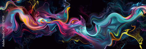 dynamic digital art piece featuring swirling lines of vibrant colors, generative AI