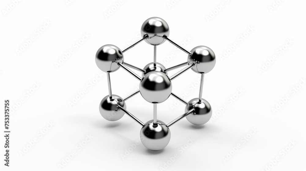 A 3D render of graphite atomic structure is showcased against a white background. A 3D render of graphite atomic structure is showcased against a white background.