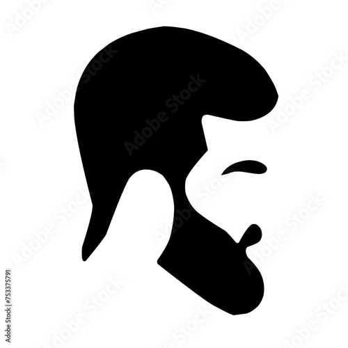 set beard and hairstyle vector illustration