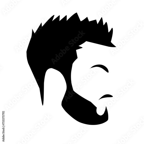 set beard and hairstyle vector illustration