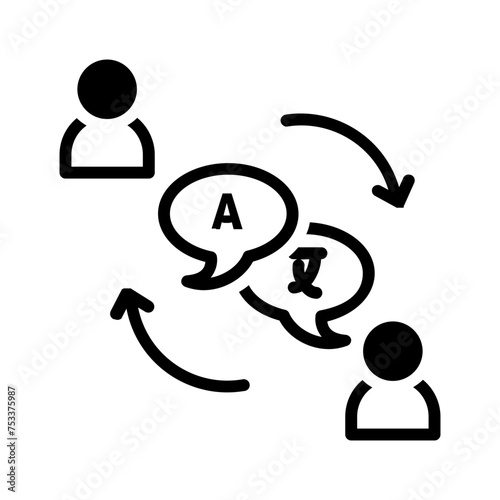 Vector solid black icon for Translate