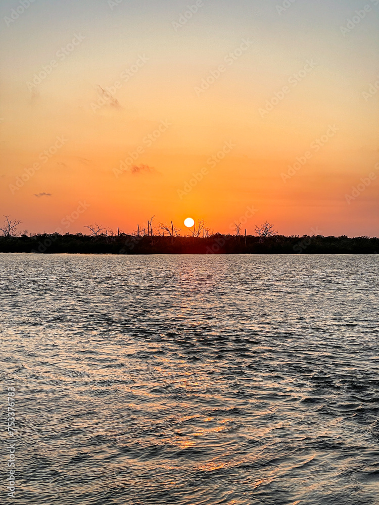 Naklejka premium sunset over water