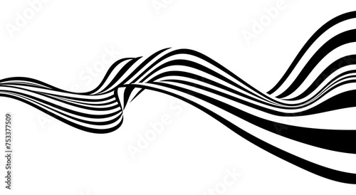 Wavy vector abstract, business wave curve lines, graphic element isolated on white background vector illustration 