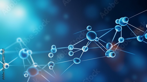 A molecular structure background portrays pharmaceutical biochemistry and medical technology, featuring atom models and DNA chains in a vector abstract molecules futuristic scientific concept.