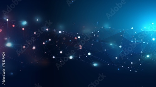 Website header or banner design with abstract polygonal background and connecting dots and lines. Global network connection. Digital technology with plexus background and space for your text