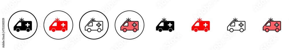 Ambulance icon vector illustration. ambulance truck sign and symbol. ambulance car Ambulance icon vector illustration. ambulance truck sign and symbol. ambulance car