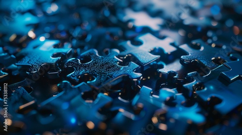 A puzzle with missing pieces being p into a larger picture signifying the value of each suppliers role in the overall success of the business. photo