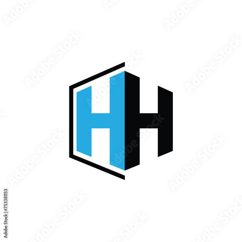 Letter HH in the Box Design Logo Vector
