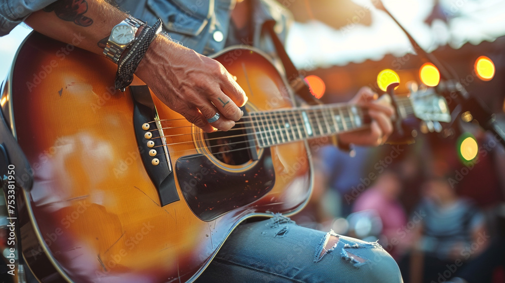 Fototapeta premium Connecting with strangers over a shared love for music