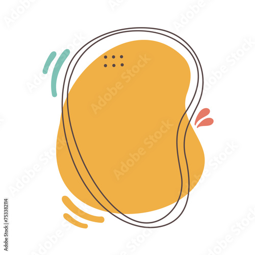 Modern abstract liquid shape. shapes with circles and dotted patterns